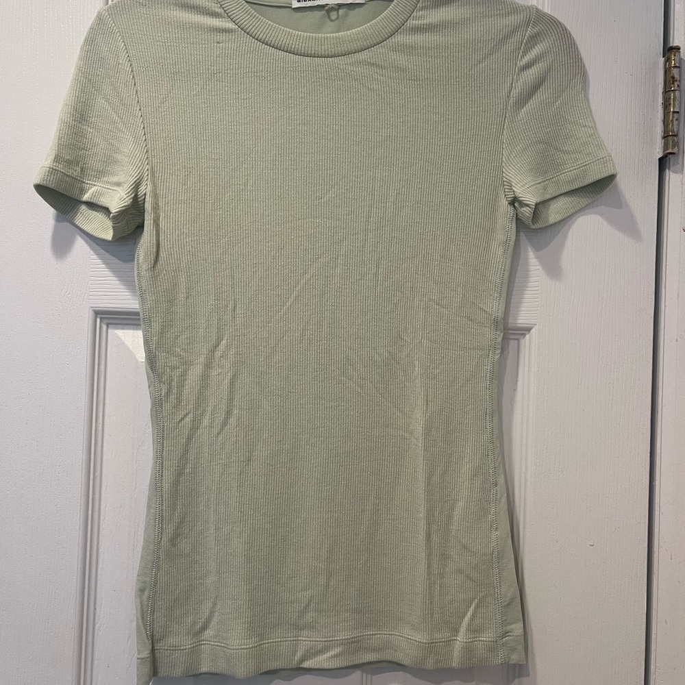 T by Alexander Wang Light Green Short Sleeve Top